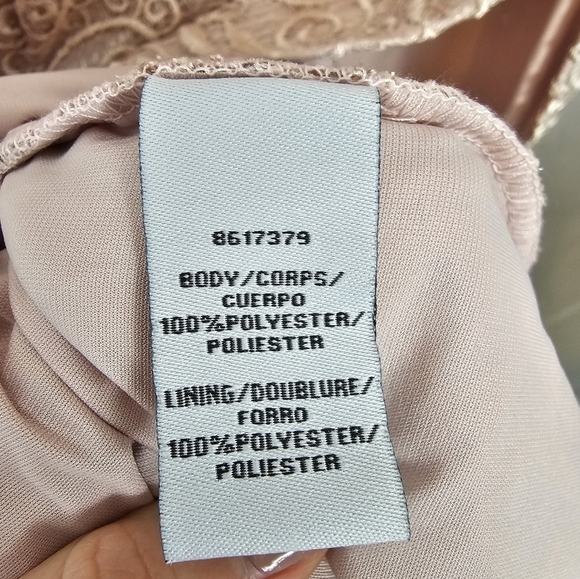 Js Collections V-Neck Column Gown in Mauve Capped Shoulder in Lace Size 6 Nwt - Picture 7 of 8